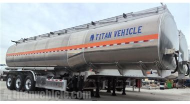 Semi-remorque citerne de carburant en aluminium de 45000 litres à expédier en Guinée