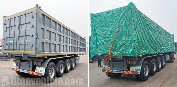 4 Axle 80 Ton Semi Dump Trailer for Sale in Kazakhstan