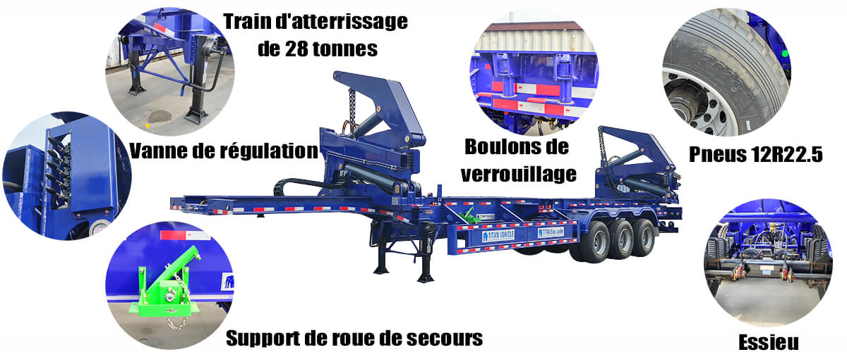 Remorque &agrave; chargement lat&eacute;ral de conteneur de 40 pieds &agrave; vendre