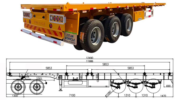 Remorque Plateau Camion 40 Pieds &agrave; Vendre au Congo