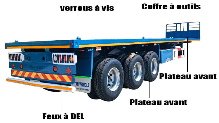 Plateau de Semi Remorque 3 Essieux &agrave; Vendre au Congo