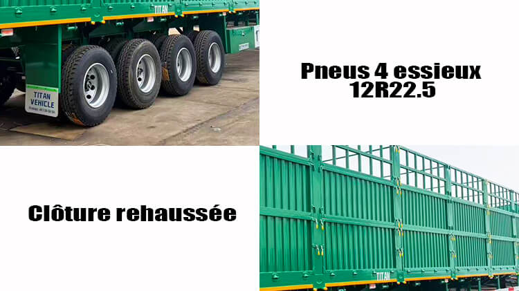 Semi Remorque porte-Cl&ocirc;ture 4 Essieux &agrave; Prix d'usine en Vente au Togo