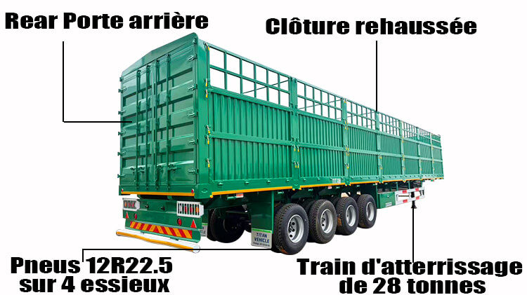 Semi Remorque porte-Cl&ocirc;ture 4 Essieux &agrave; Prix d'usine en Vente au Togo