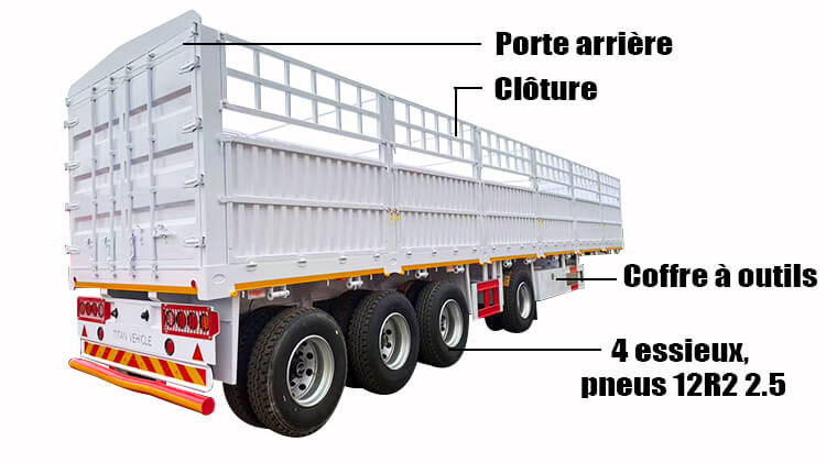 Remorque pour le Transport d'animaux à Vendre en Côte d'Ivoire