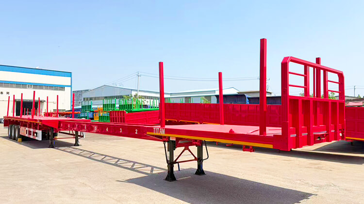 Semi Remorque Plateau Extensible avec Colonnes &agrave; Vendre au Gabon