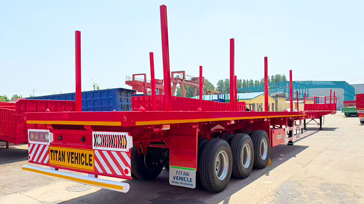Semi Remorque Plateau Extensible avec Colonnes &agrave; Vendre au Gabon