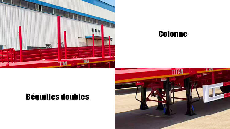 Semi Remorque Plateau Extensible avec Colonnes &agrave; Vendre au Gabon