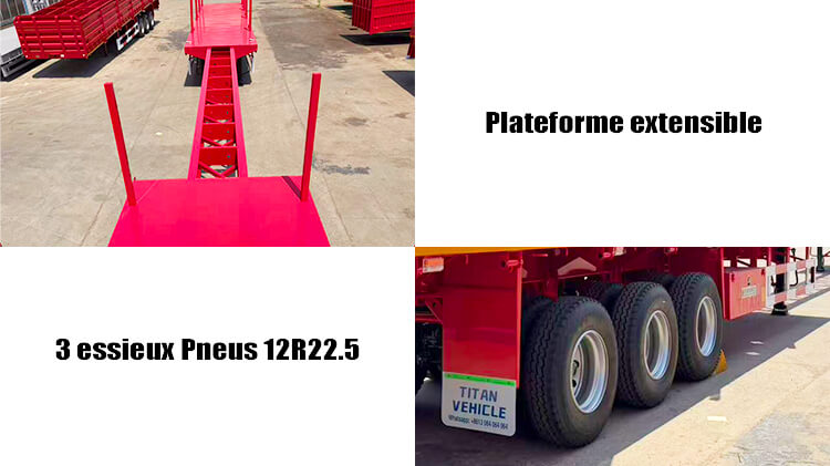 Semi Remorque Plateau Extensible avec Colonnes &agrave; Vendre au Gabon