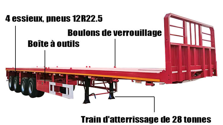 Camion Remorque Plateau 3 Essieux &agrave; vendre au Mali