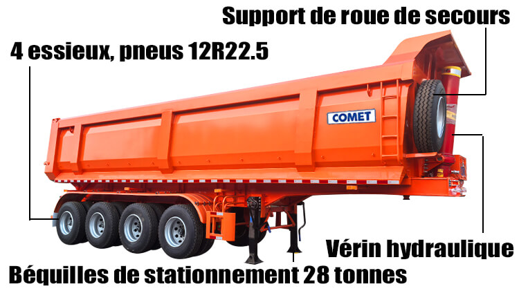 Semi Remorque Benne 4 Essieux Comet &agrave; Vendre en Guin&eacute;e