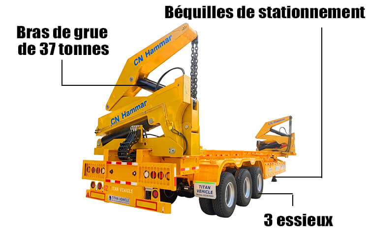 Semi Remorque Side Loader pour Conteneur CN Hammar &agrave; Vendre &agrave; Dakar S&eacute;n&eacute;gal