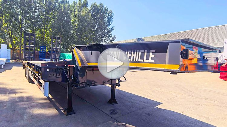 Remorque Porte Engin 3 Essieux 80 Tonnes &agrave; Vendre Au S&eacute;n&eacute;gal